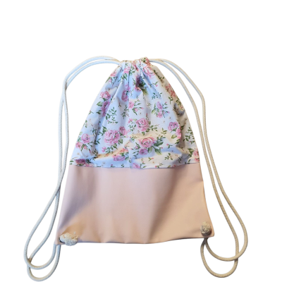 Turbeutel Blumen weiss