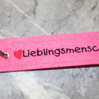 Schlüsselanhänger Lieblingsmensch pink